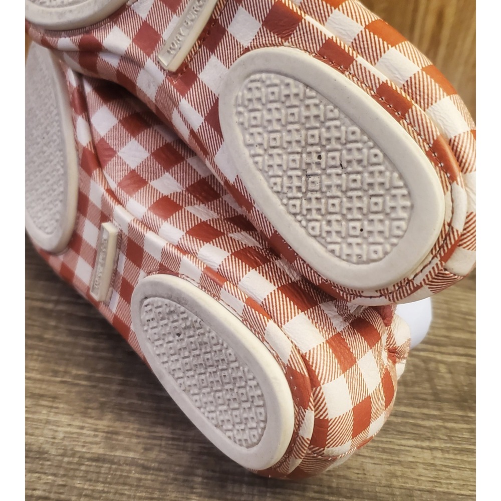 Tory Burch Minnie Travel Slip On Flat Shoes  Women's Size 7.5 White Burnt Orange - Picture 7 of 12